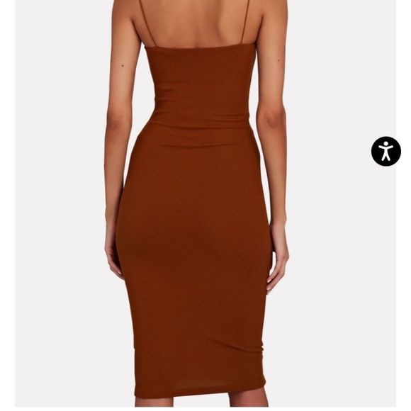 Ruched Strappy Dress in Umber - Picture 3 of 3